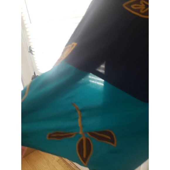 Diane Von Furstenberg Vintage Top Blouse Silk  Embroidered Blue Lagenlook M DVF - Picture 8 of 9